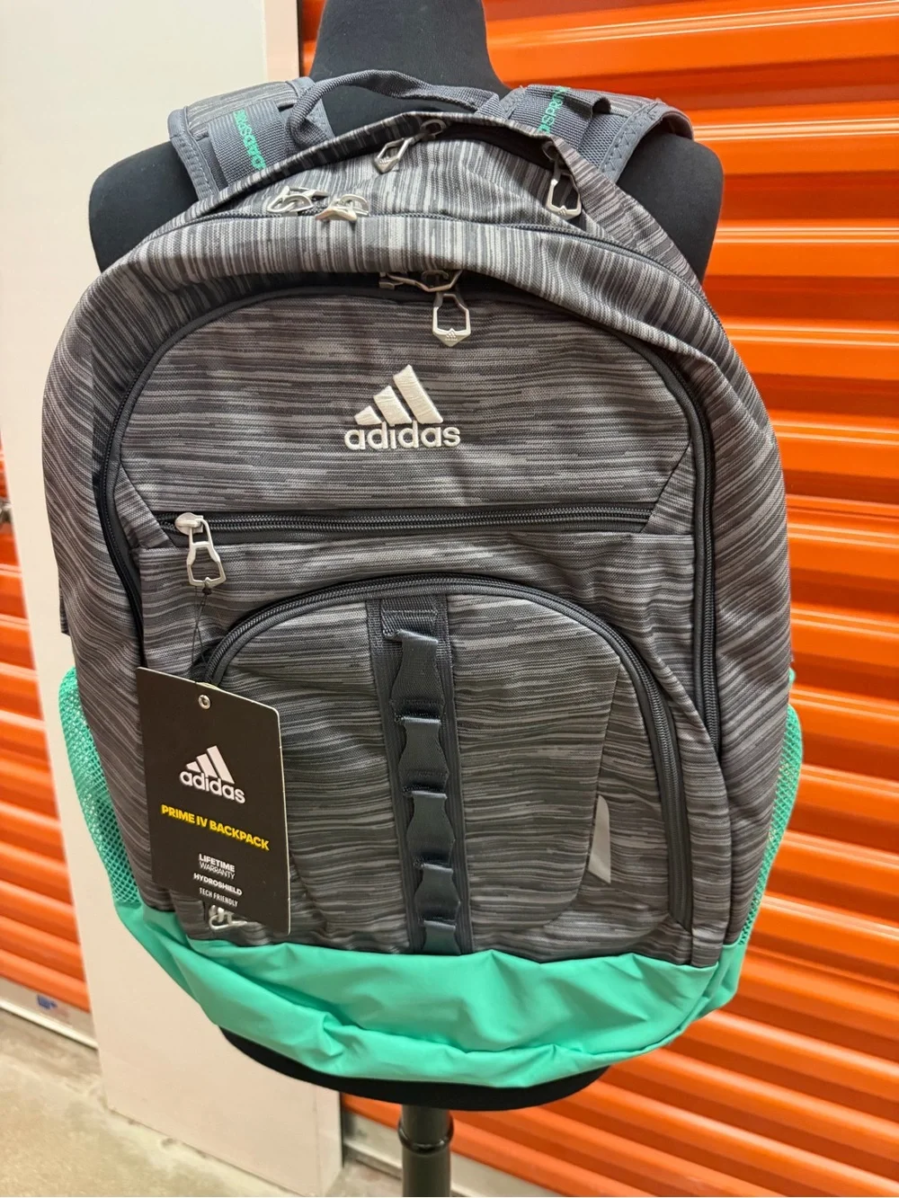 NWT Adidas Prime IV Men's Looped Bags Onix /Hi Res Green Backpack